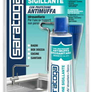 SILICONE ACETICO BAGNI E CUCINE ANTIMUFFA BIANCO SARATOGA 60 ML